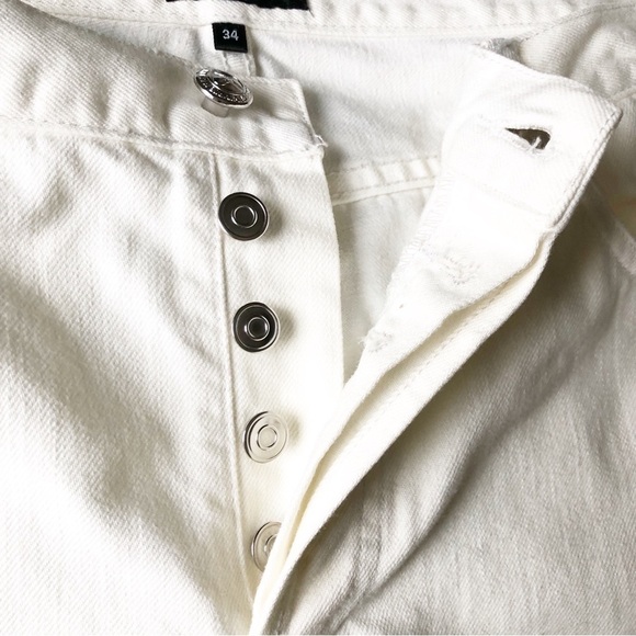 A.P.C. Petit New Standard Mens Distressed White Button Fly Jeans 34 - Picture 3 of 12